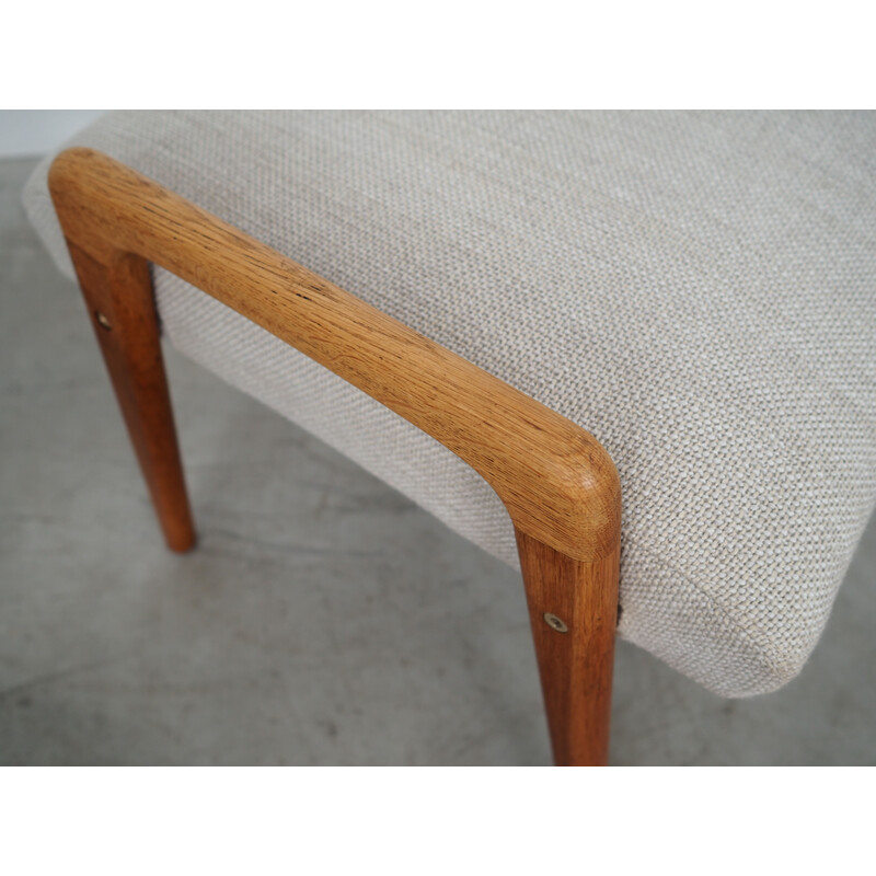 Oakwood vintage footrest with upholstery, Denmark 1970s