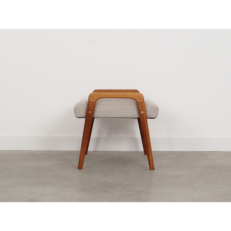 Oakwood vintage footrest with upholstery, Denmark 1970s