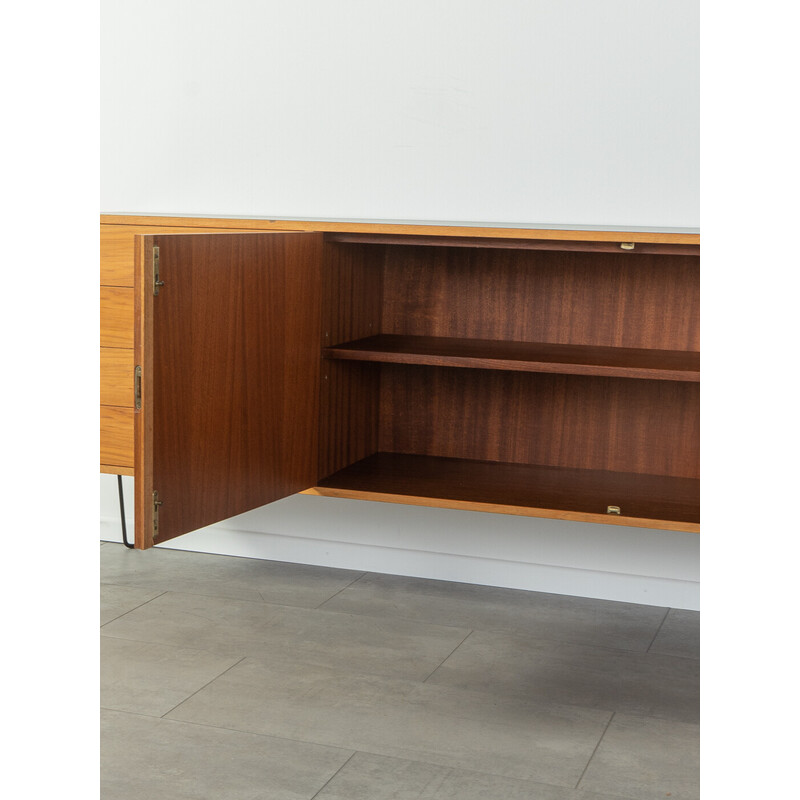 Vintage walnut sideboard with two doors and four drawers, Germany 1960s