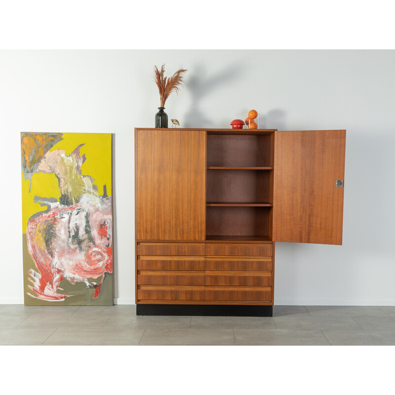 Vintage cabinet in walnut veneer with two doors, Germany 1960s