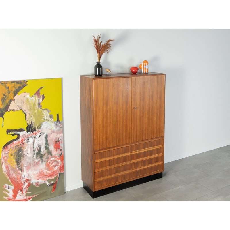 Vintage cabinet in walnut veneer with two doors, Germany 1960s