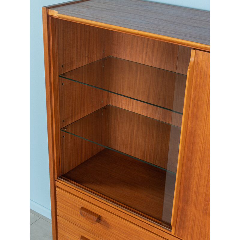 Vintage teak display cabinet with two sliding doors, 1960s