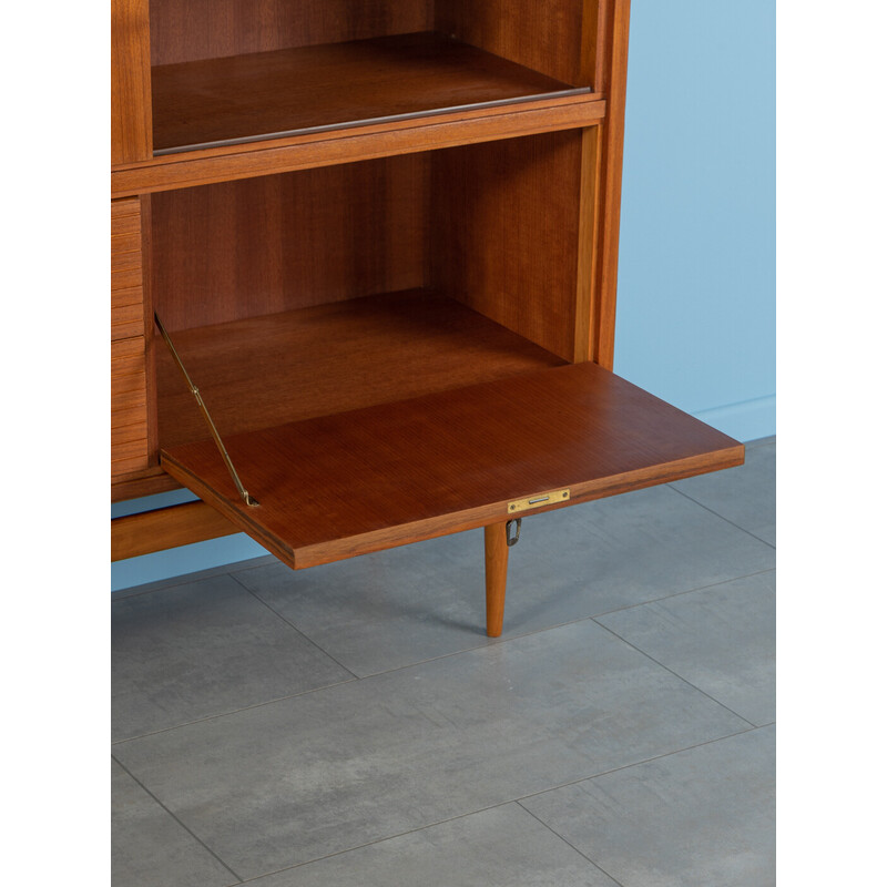 Vintage teak display cabinet with two sliding doors, 1960s