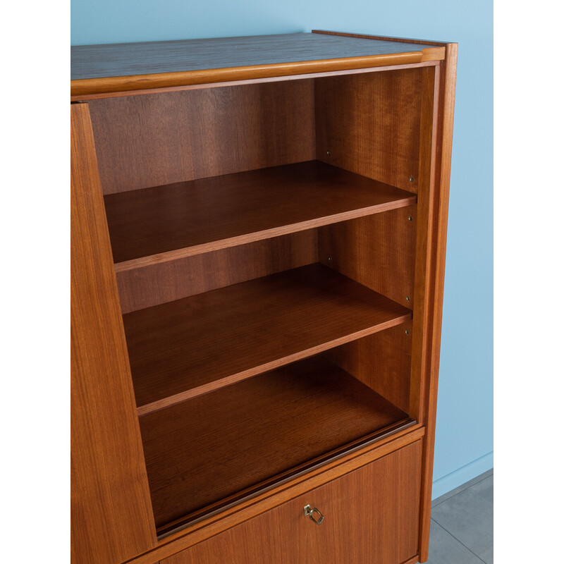 Vintage teak display cabinet with two sliding doors, 1960s