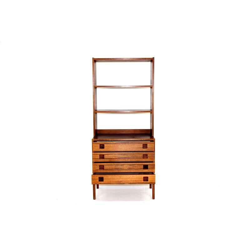 Vintage rosewood chest of drawers with bookcase, Denmark 1960