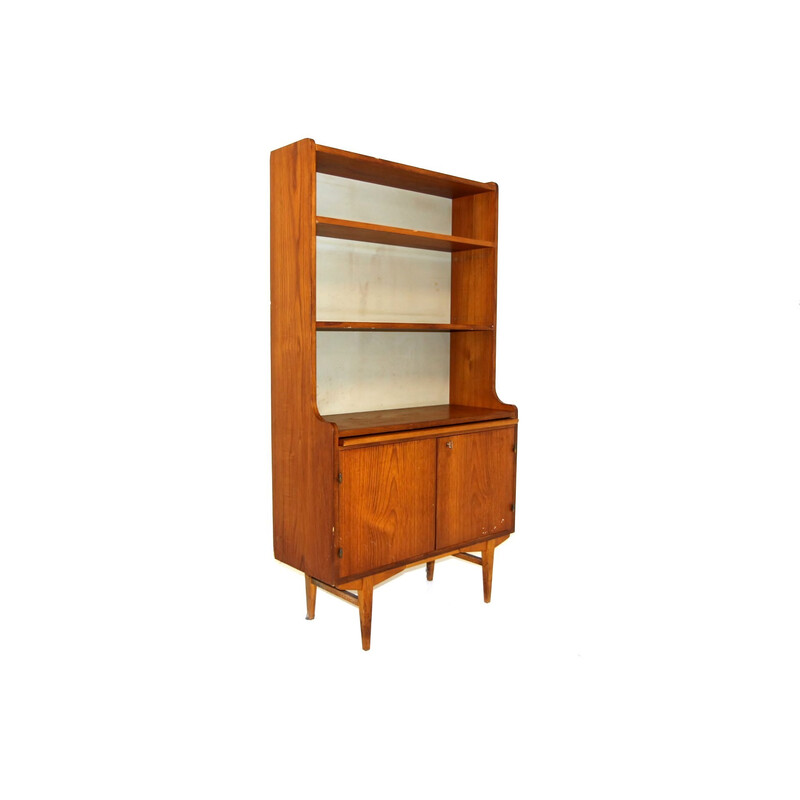 Vintage teak secretary with retractable top, Sweden 1960s