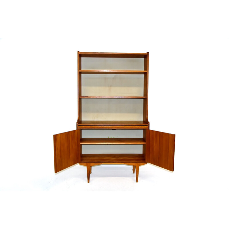 Vintage teak secretary with retractable top, Sweden 1960s