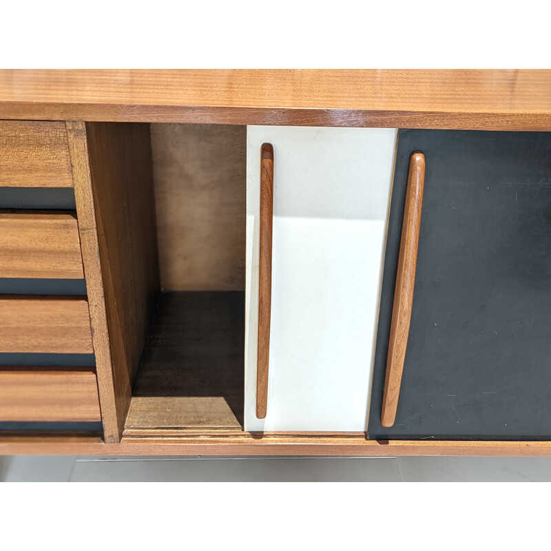 Vintage Cansado mahogany highboard with drawers by Charlotte Perriand for Steph Simon, 1960