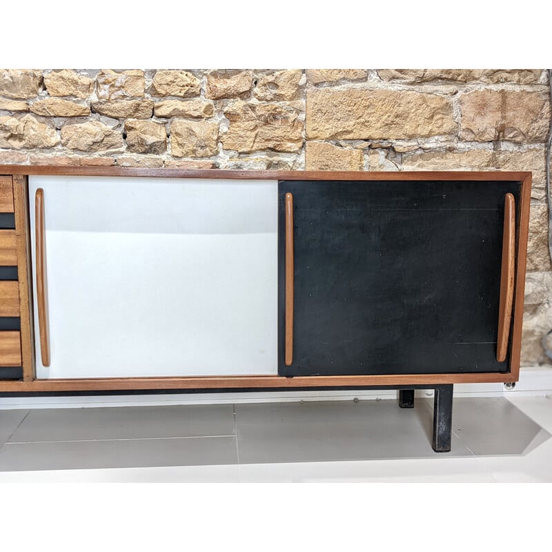 Vintage Cansado mahogany highboard with drawers by Charlotte Perriand for Steph Simon, 1960