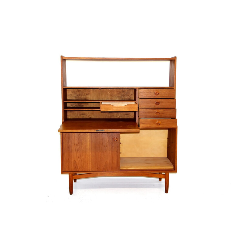 Vintage secretary in teak by Wirserums Nya Möbelfabrik Hultarp, Sweden 1960s