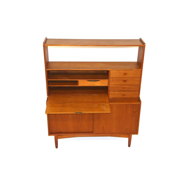 Vintage teakhouten bureau van Wirserums Nya Möbelfabrik Hultarp, Zweden 1960