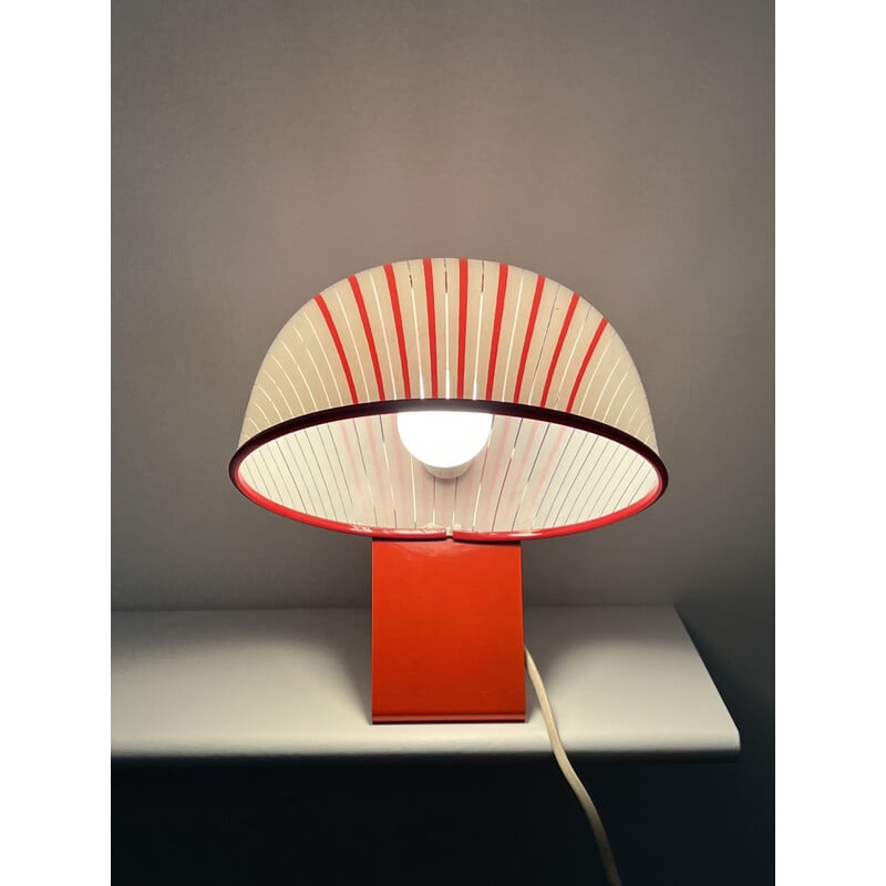 Lampada da tavolo vintage in plastica decorata di Molin, Italia 1960