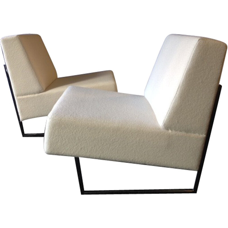 Sièges Temoins pair of "Courchevel" easy chairs, Pierre GUARICHE - 1950s