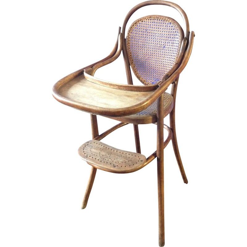 Chaise haute d'enfant Thonet en bois cintré - 1930