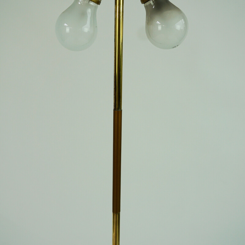 Austrian mid century brass floor lamp with green shade