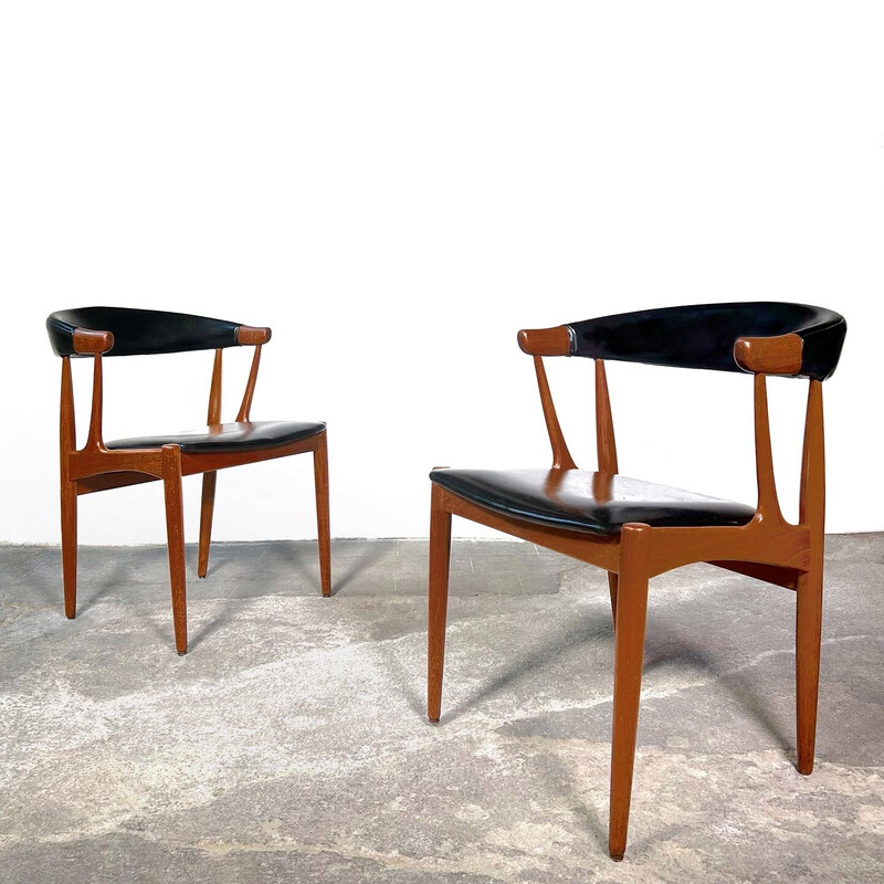 Set di 6 poltrone vintage BA-113 in teak di Johannes Andersen per Samcom, 1960