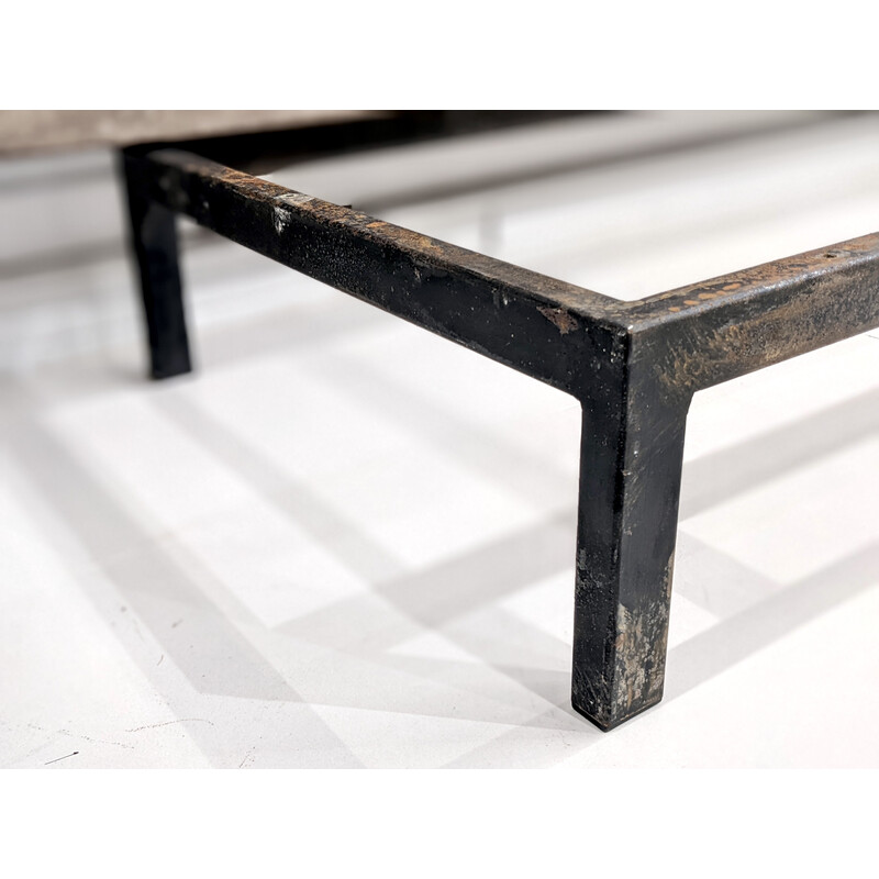 Vintage bench in mahogany wood model Cansado by Charlotte Perriand, 1954