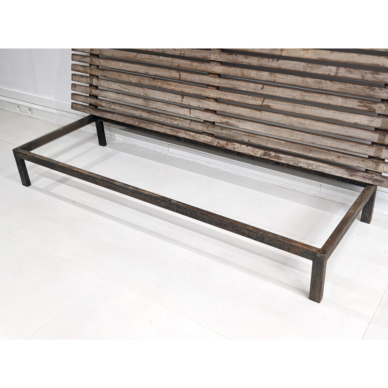 Vintage bench in mahogany wood model Cansado by Charlotte Perriand, 1954