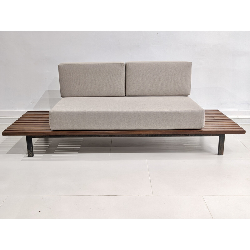 Panca vintage Cansado in legno di mogano di Charlotte Perriand, 1954