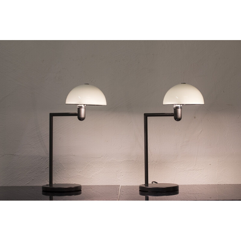 Paire de lampes de table grises Zero, Pert SUNDSTEDT - 1980