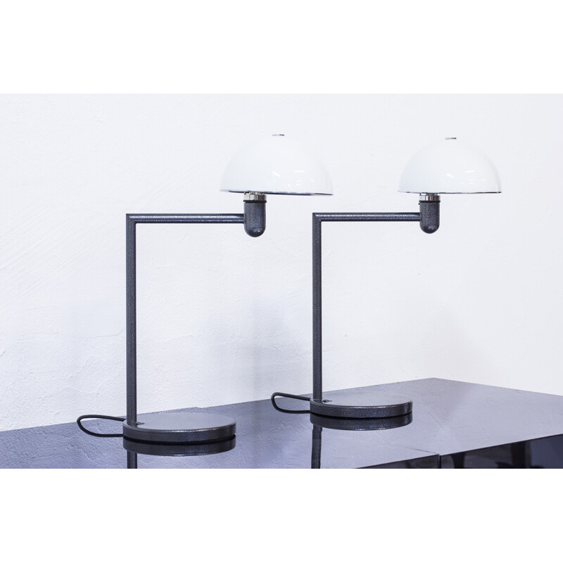 Pair of Zero grey table lamps, Pert SUNDSTEDT - 1980s