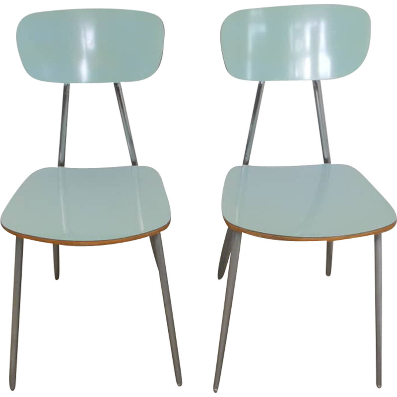 Pair of vintage chairs in compressed wood