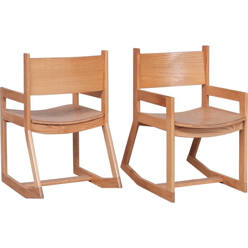 Paire de chaises à bascule vintage modernistes, Hollande 1980