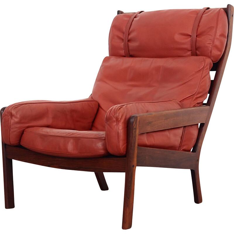 Vintage Deense rozenhouten fauteuil van Erik Ole Jørgensen voor Georg Jørgensen en Søn, 1960