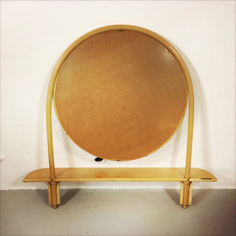 Mid-century large bamboo mirror - 1960s