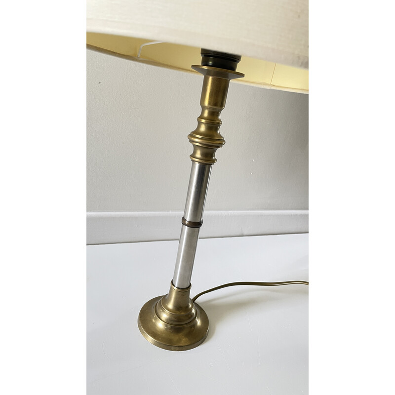 Vintage chrome and brass lamp, 1970