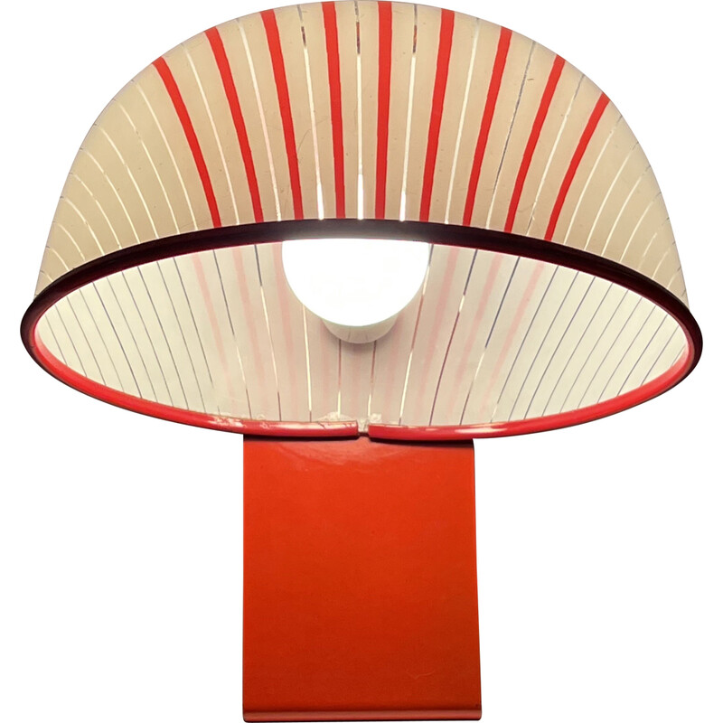 Lampada da tavolo vintage in plastica decorata di Molin, Italia 1960