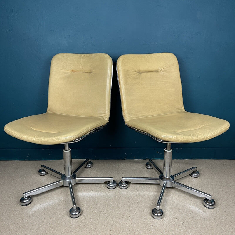 Pair of vintage italian desk chairs by Gastone Rinaldi, 1970s