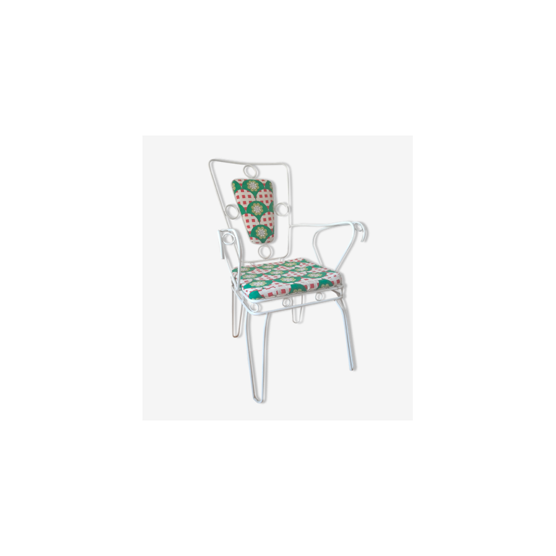 Vintage-Sessel aus weißem Metall