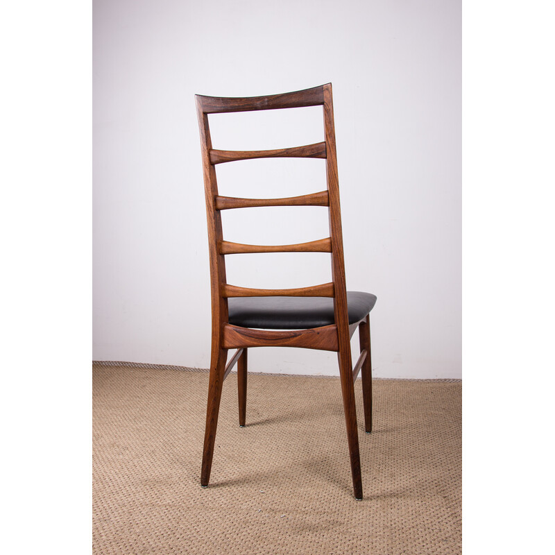 Set of 6 vintage danish dining chairs in Rio rosewood Liz model by Niels Kofoed for Koefoeds Hornslet, 1960s