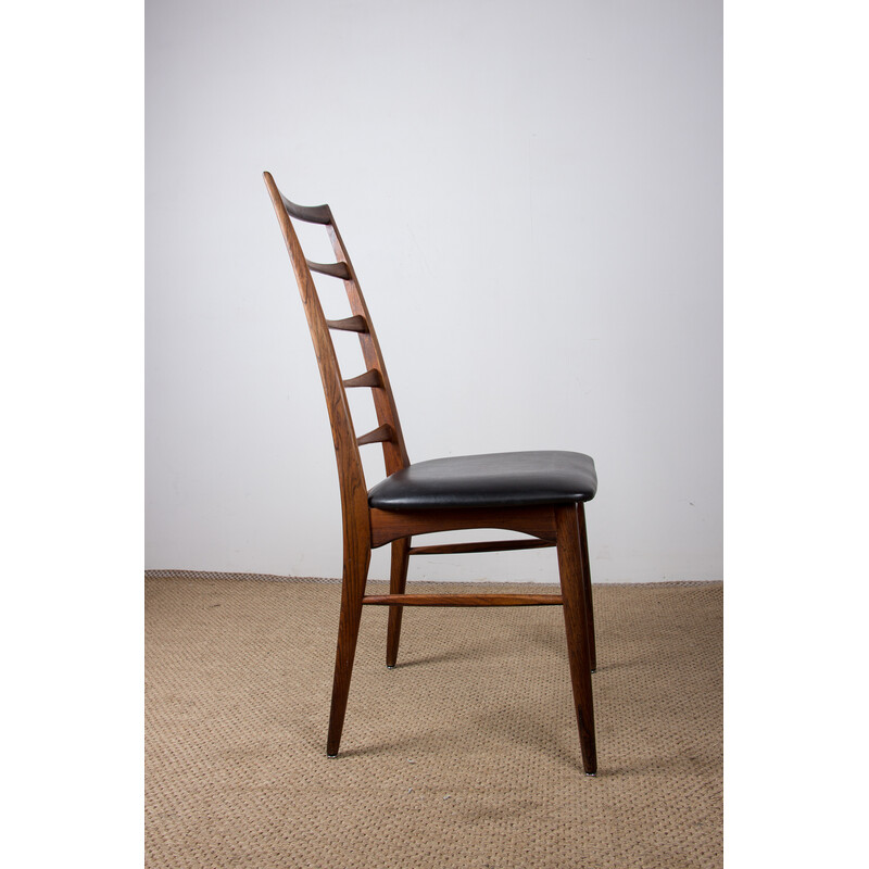 Set of 6 vintage danish dining chairs in Rio rosewood Liz model by Niels Kofoed for Koefoeds Hornslet, 1960s