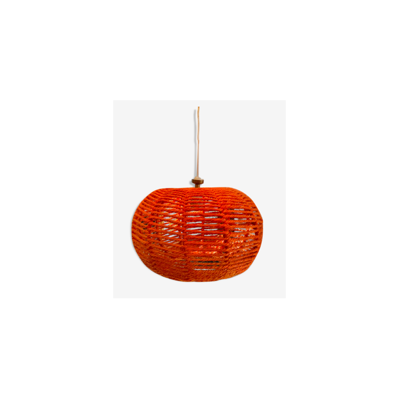 Vintage hanglamp in oranje touw