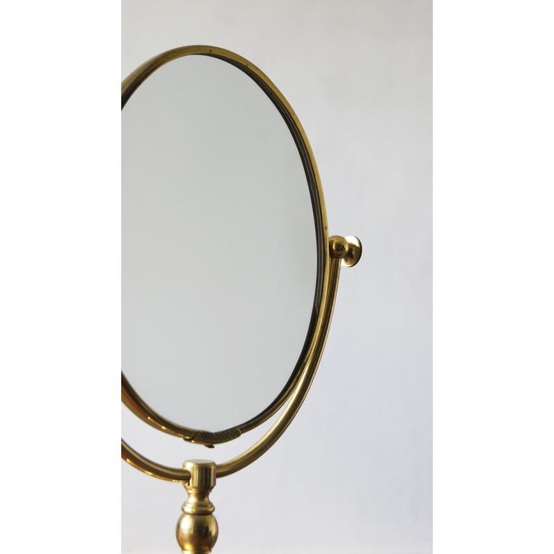 Mid century double sided brass table mirror, 1960s