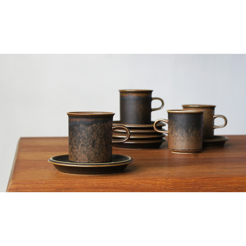 Set of 6 mid century cups by Ulla Procope for Arabia, Finland 1960s