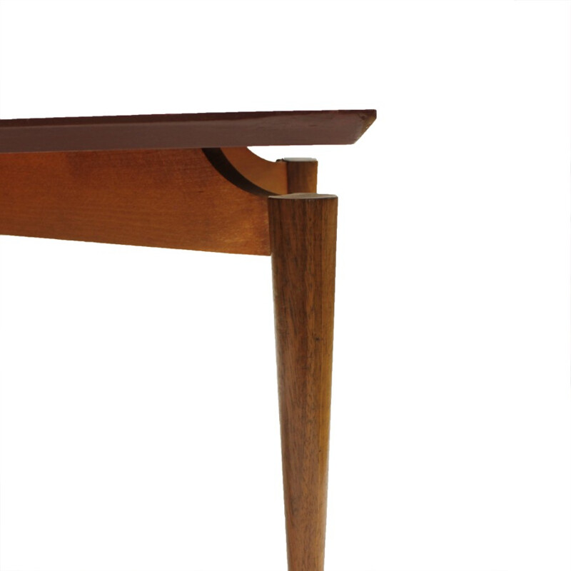 Teak side table with decorative table top  - 1950s