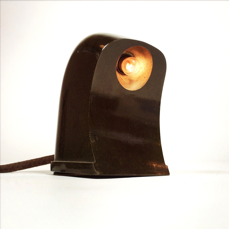 Mid-century bakelite night-light with green shades - 1940s