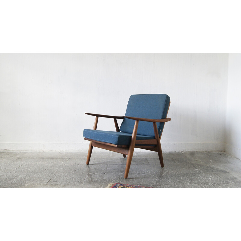 Scandinavische vintage Ge270 massief teakhouten fauteuil van Hans Wegner voor Getama, 1960