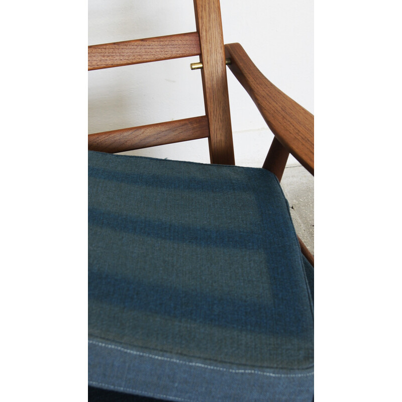 Scandinavische vintage Ge270 massief teakhouten fauteuil van Hans Wegner voor Getama, 1960