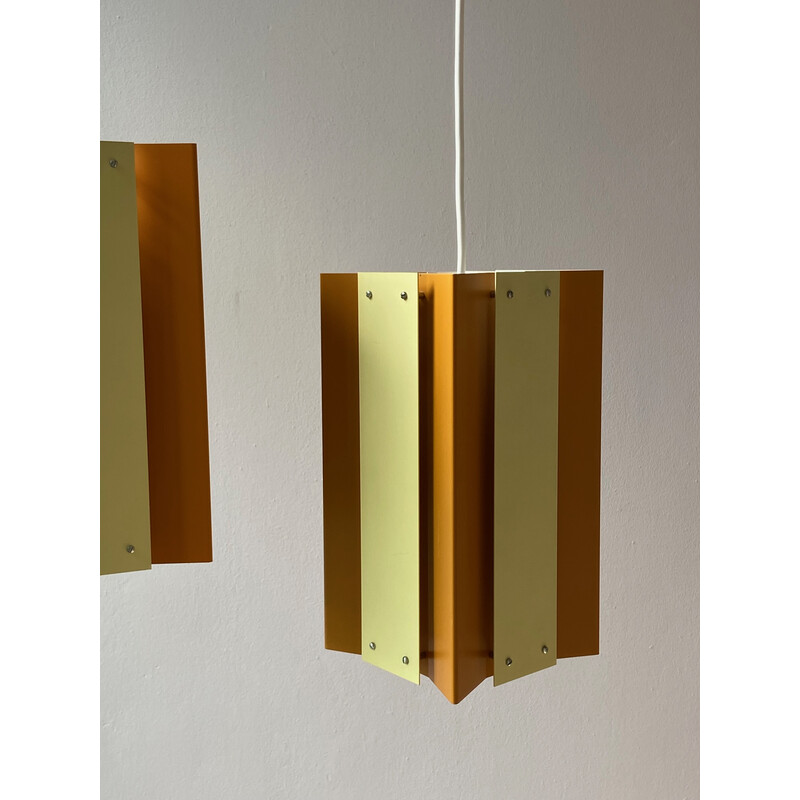 Vintage pendant lamp in metal painted by Lyfa, Denmark 1960s