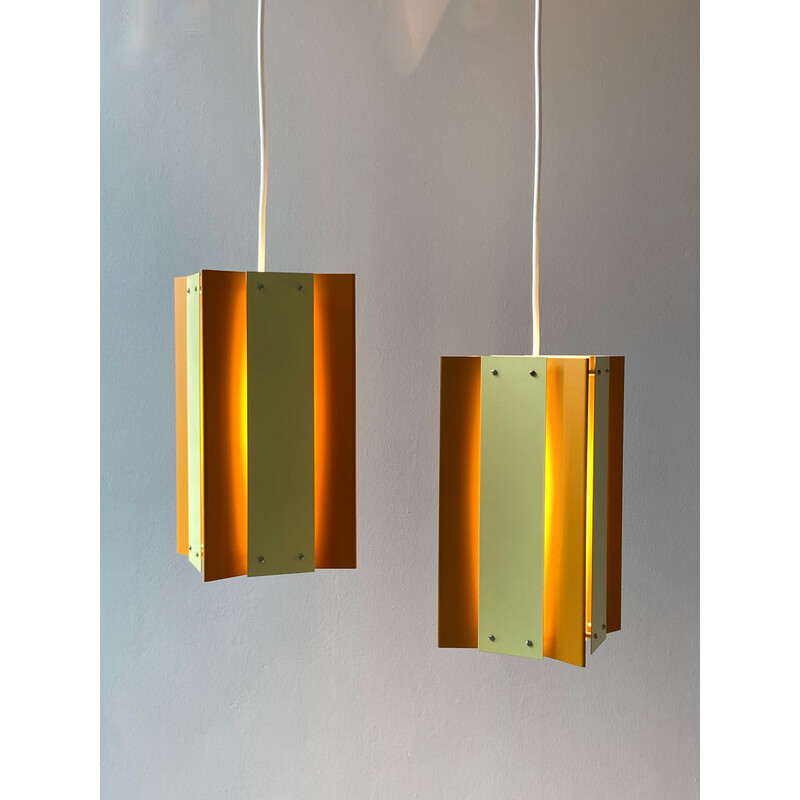 Vintage pendant lamp in metal painted by Lyfa, Denmark 1960s