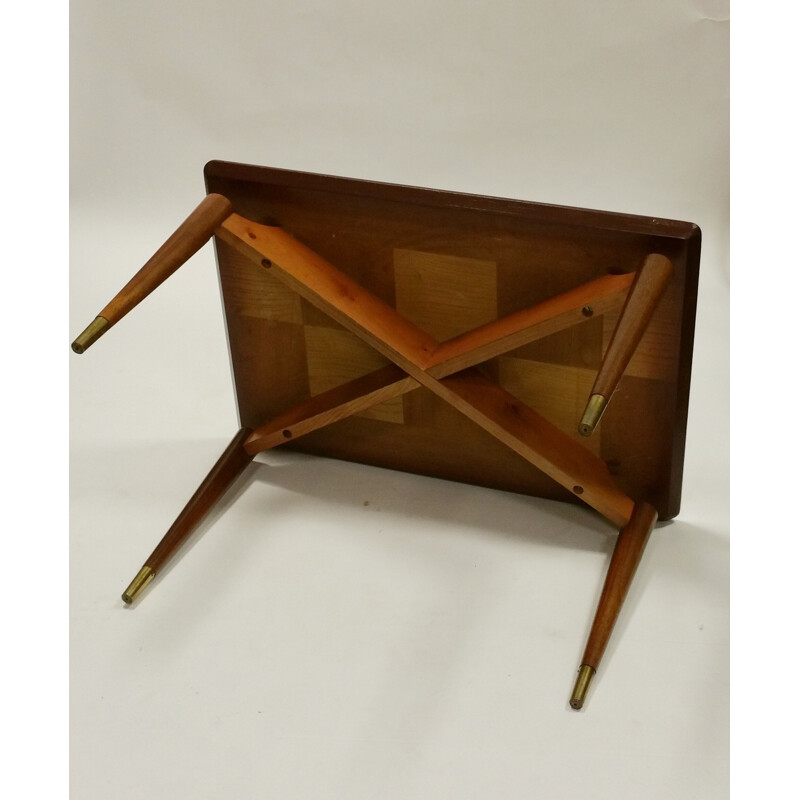 Teak side table with decorative table top  - 1950s