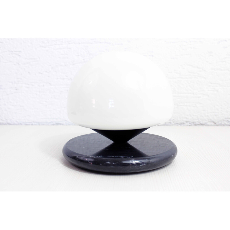 Vintage marble and opal glass mushroom lamp