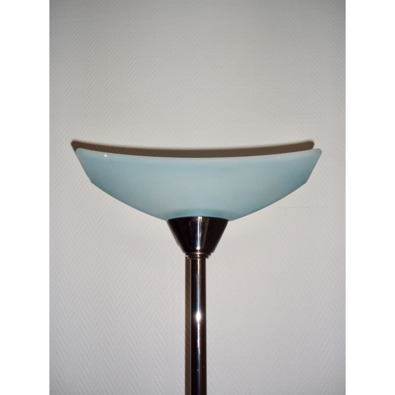 Lampadaire vintage italien en métal et verre Valenti - 1980