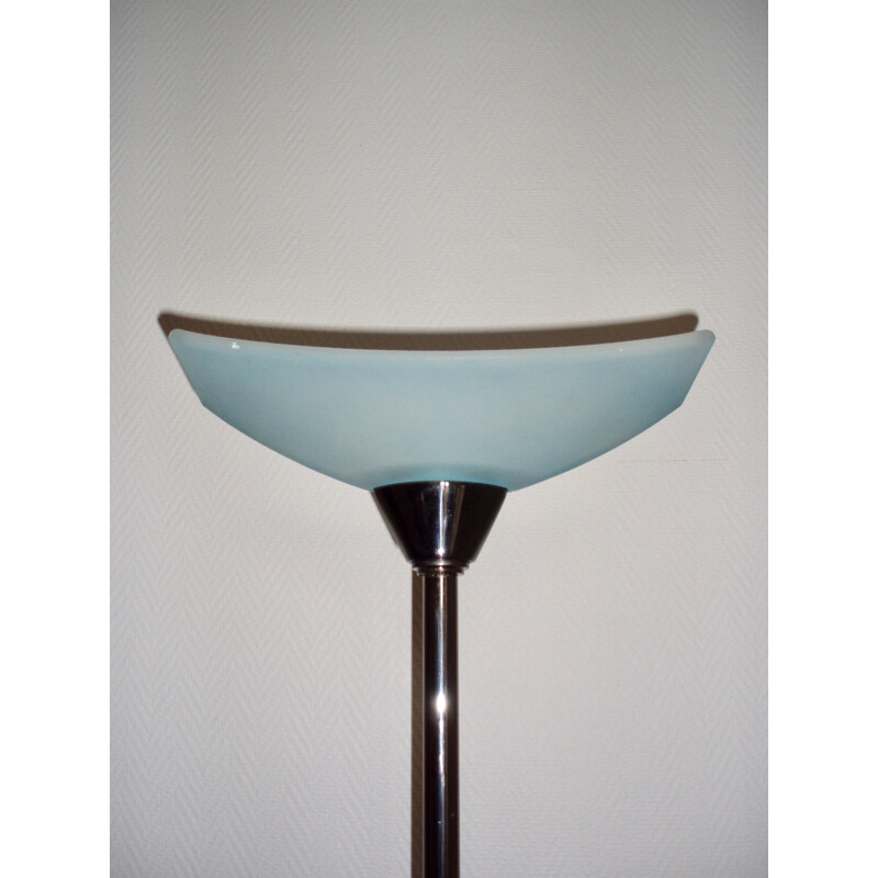 Valenti Italian vintage floor lamp in metal and glass - 1980s