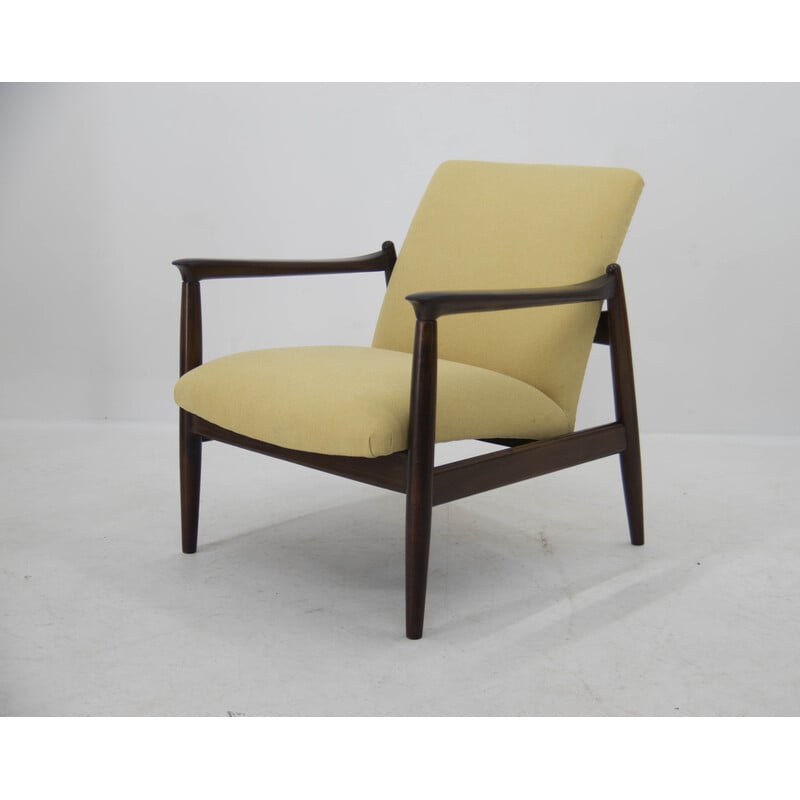 Vintage model Gfm 64 beechwood armchair by Edmund Homa, Poland 1960s