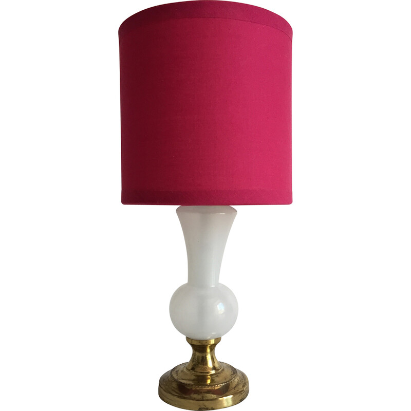 Lampe vintage en verre opalin, 1960